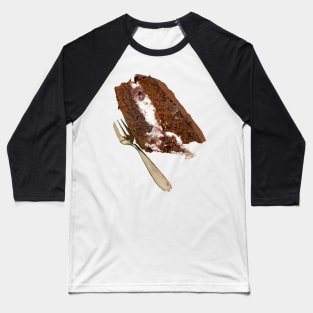 Sweet Food Slice of Chocolate Cake with Fork Baseball T-Shirt